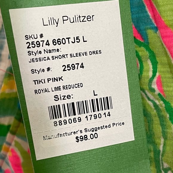 LILLY PULITZER Jessica Dress NWT Size Large Tiki Pink - Picture 7 of 11